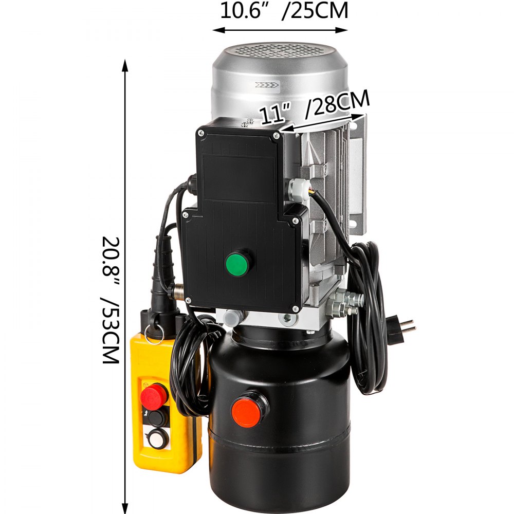 Vevor Cilindro Idraulico Elettrico Semplice Effetto 230v Serbatoio In Acciaio 4l