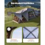 VEVOR Tenda da Campeggio per Auto 305 x 310 x 230 cm Tenda da Campeggio SUV, Impermeabile PU2000 Spazioso Design a Doppio Strato per 5-8 Persone, Tenda Parasole, Finestre in Rete, Tettoia Antipioggia