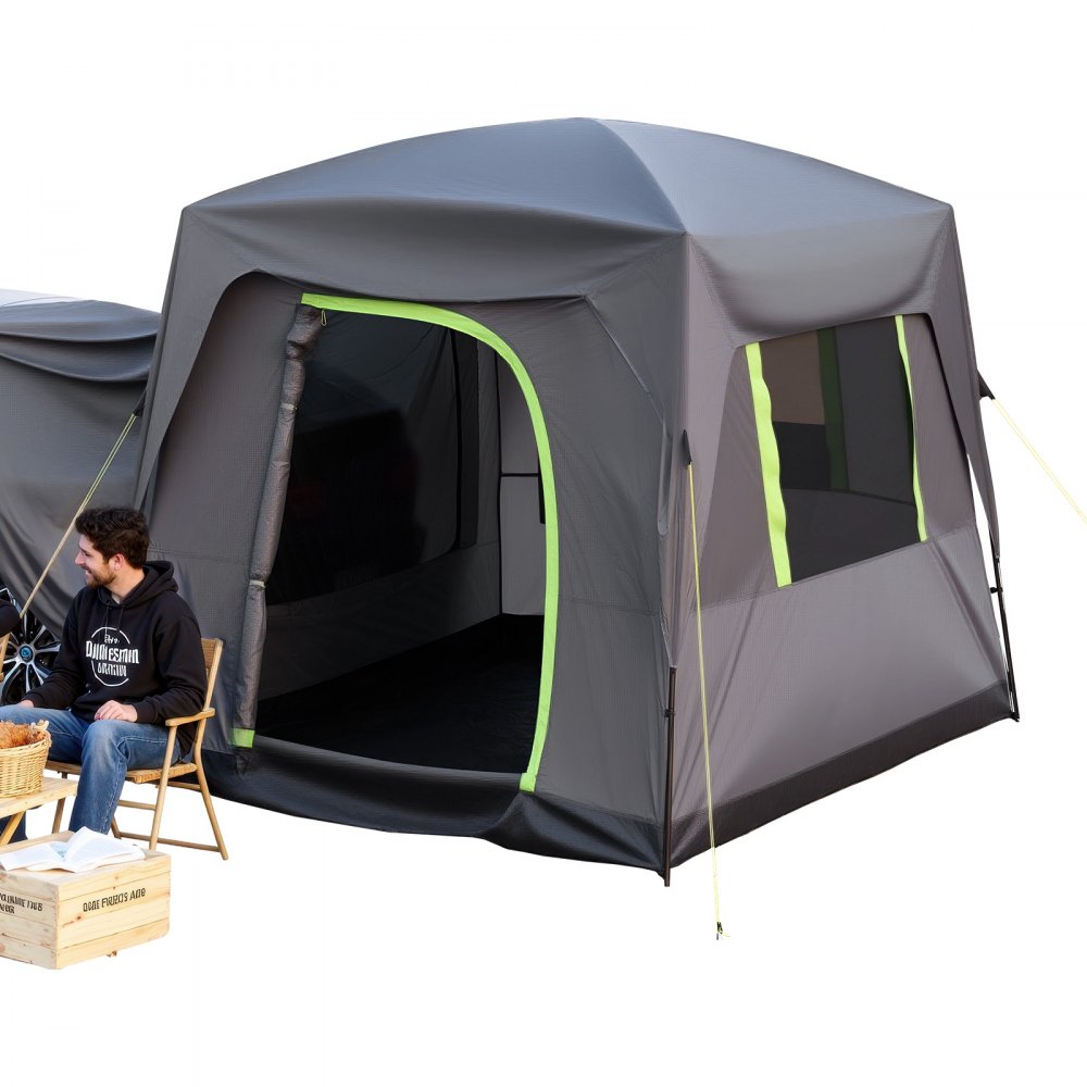VEVOR Tenda da Campeggio per Auto 248 x 308 x 230 cm Tenda da Campeggio SUV, Impermeabile PU2000 Spazioso Design a Doppio Strato per 5-8 Persone, Finestre, Finestre in Rete, Tettoia Antipioggia, Borsa
