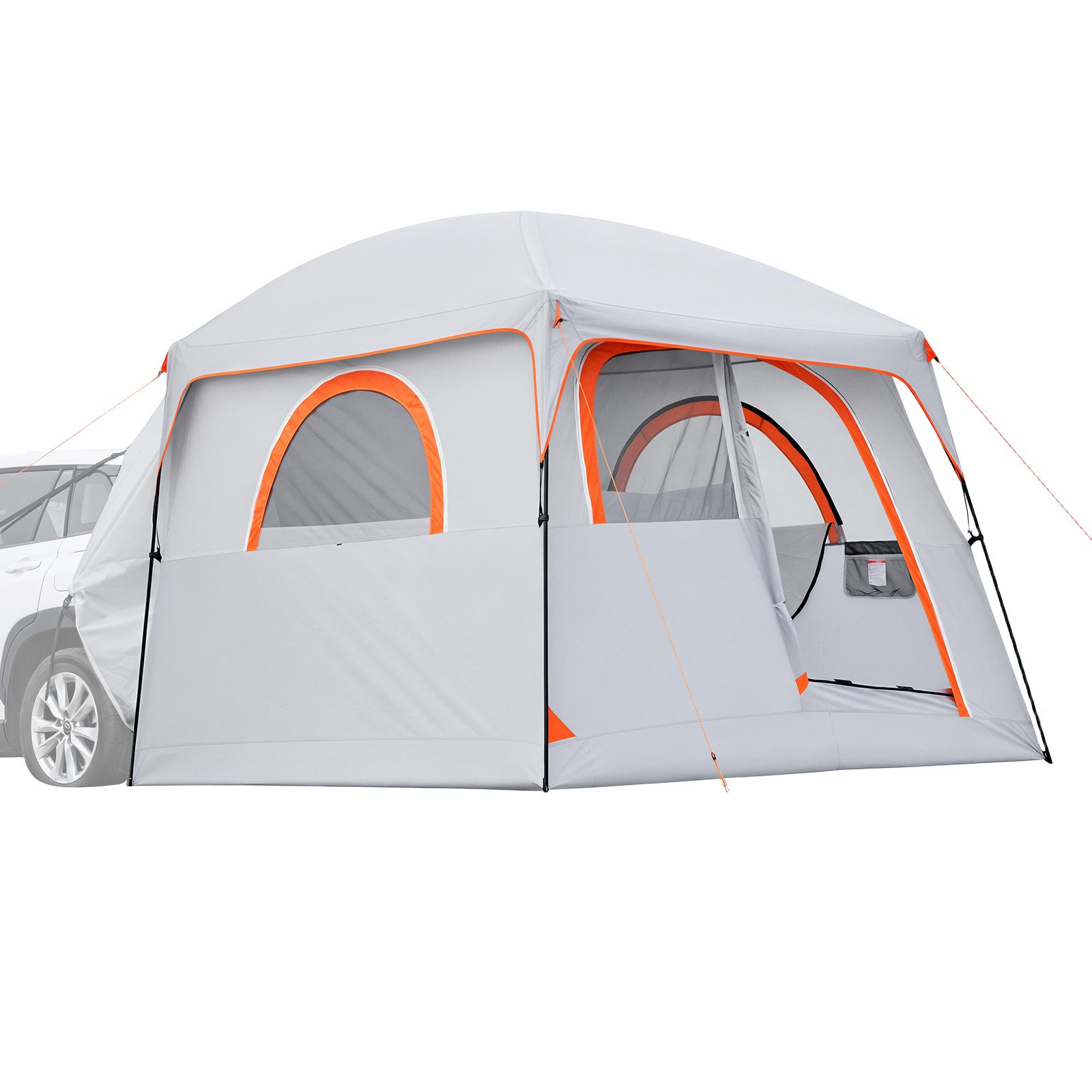 VEVOR Large SUV Tent for 6 Person, 3.05 x 2.74m 3-Season SUV Tailgate Tent with Ventilated Doors & Mesh Windows, PU2000mm Waterproof Dual-Use Car Rear Hatch Tents for Outdoor Camping Hiking