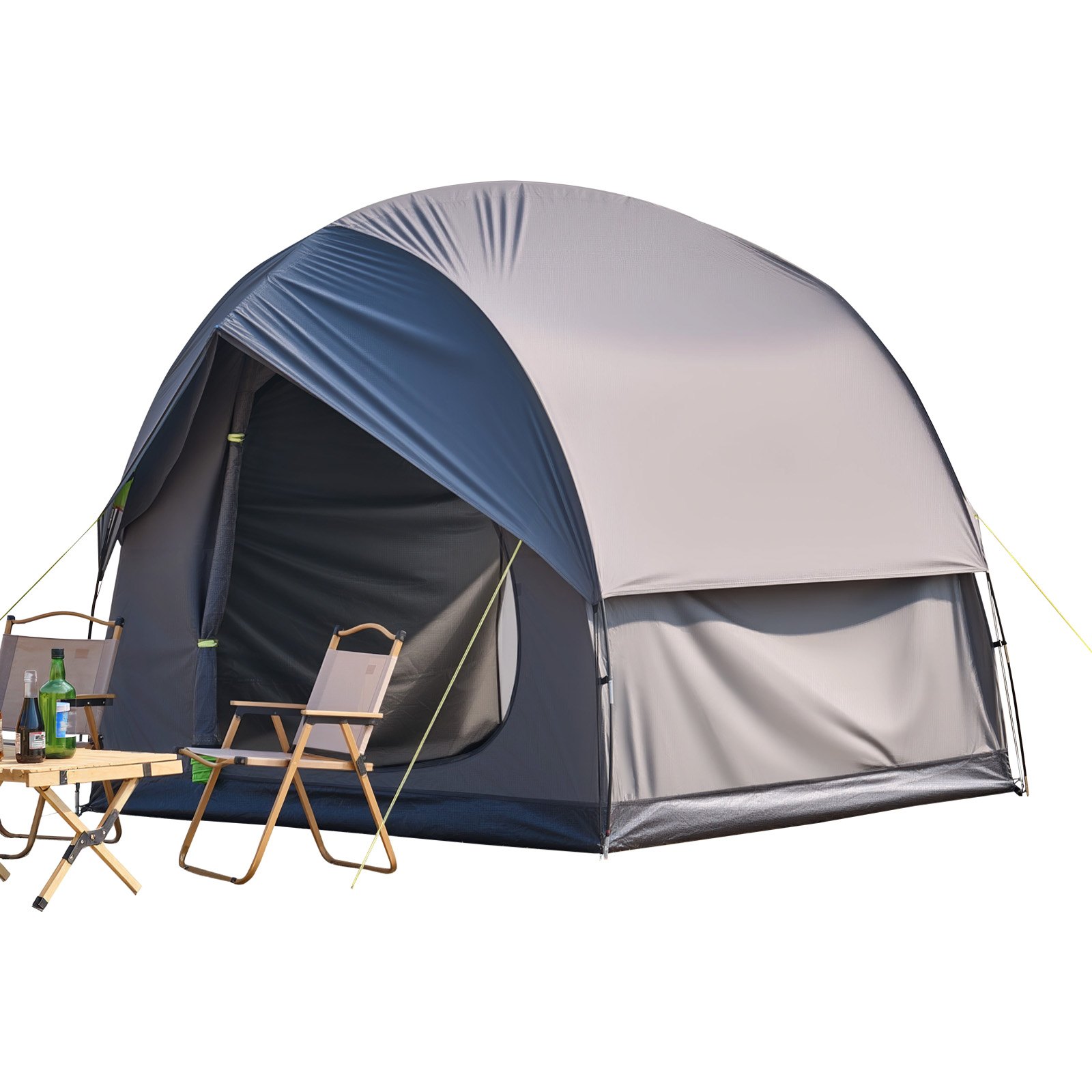 VEVOR Tenda da Campeggio per Auto 240 x 240 x 215 cm Tenda da Campeggio SUV, Impermeabile PU2000 Spazioso Design a Doppio Strato per 5-8 Persone, 2 Porte, Finestre a Rete, Copertura Antipioggia, Borsa