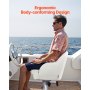 VEVOR Sedile per Barca, Schienale Basso, Sedile Ribaltabile per Barca con Cuscino in Spugna Ispessita e Pelle Impermeabile, Design Ergonomico, per Barche da Pesca, Yacht, Navi, Bianco
