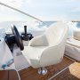 VEVOR Sedile per Barca, Schienale Basso, Sedile Ribaltabile per Barca con Cuscino in Spugna Ispessita e Pelle Impermeabile, Design Ergonomico, per Barche da Pesca, Yacht, Navi, Bianco