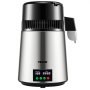 VEVOR Distillatore d'Acqua Volume della Canna 4L 750W, Distillatore per Purificazione dell'Acqua 1 L/H con Contenitore in Vetro, d'Argento per Cucina Uffici, Lab, Ospedali, Cliniche Dentistiche, ecc.