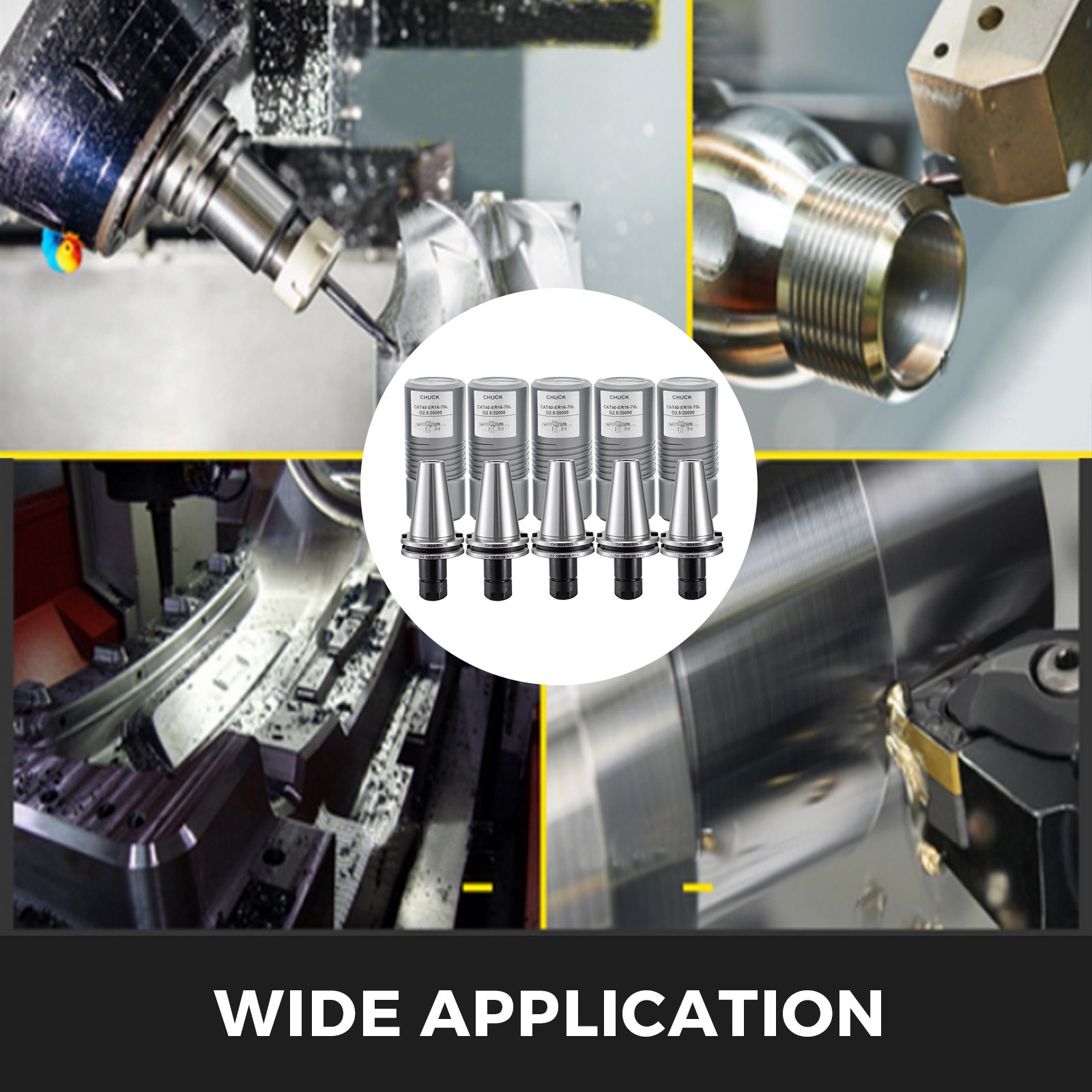 5 Pezzi Mandrino Porta Pinze Cat40 Er16 Pinze Del Calibro Pinze A Molla Cnc