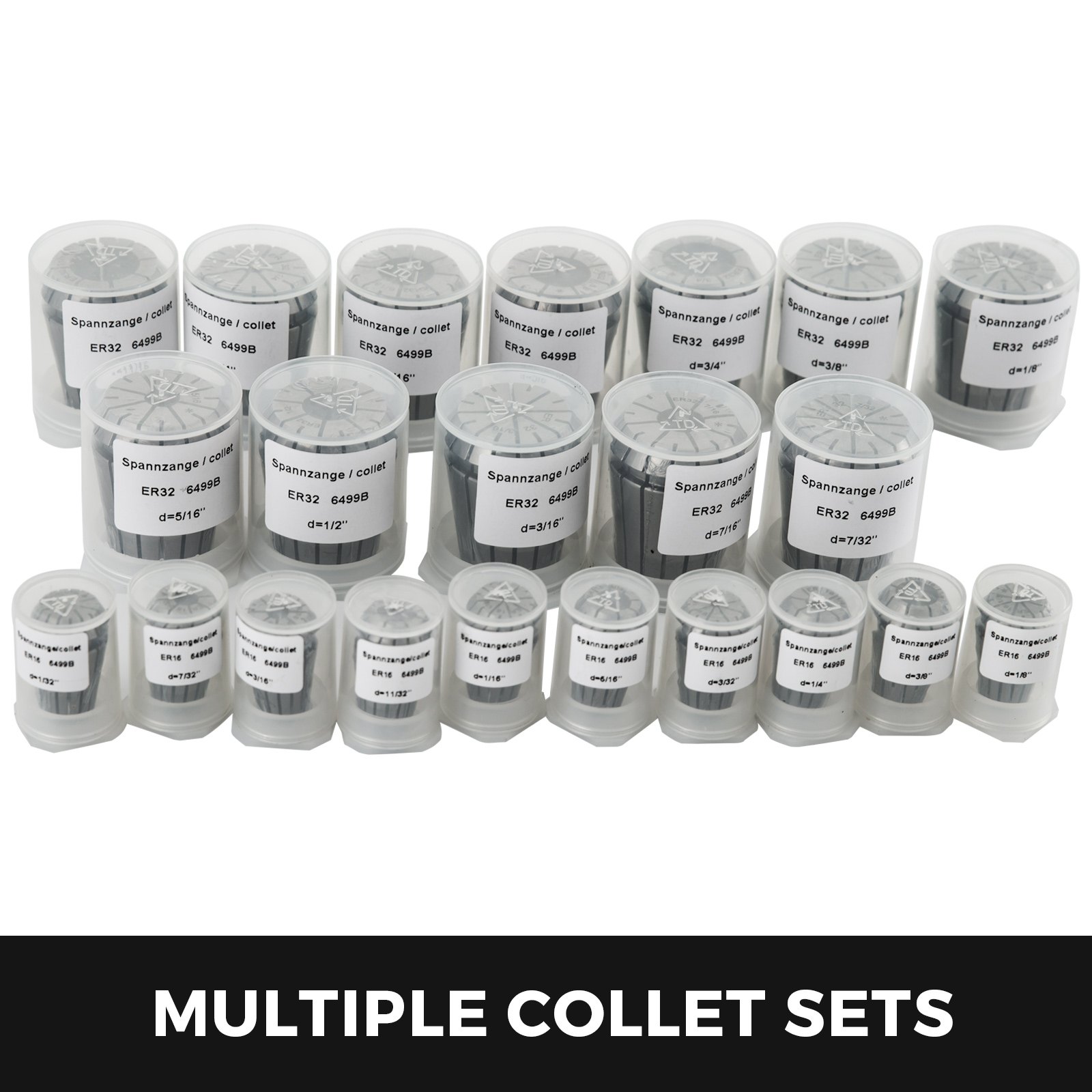 Set Mandrino Porta Pinze 70mm Cat40 5 Pezzi Er32 3 Pezzi Er16