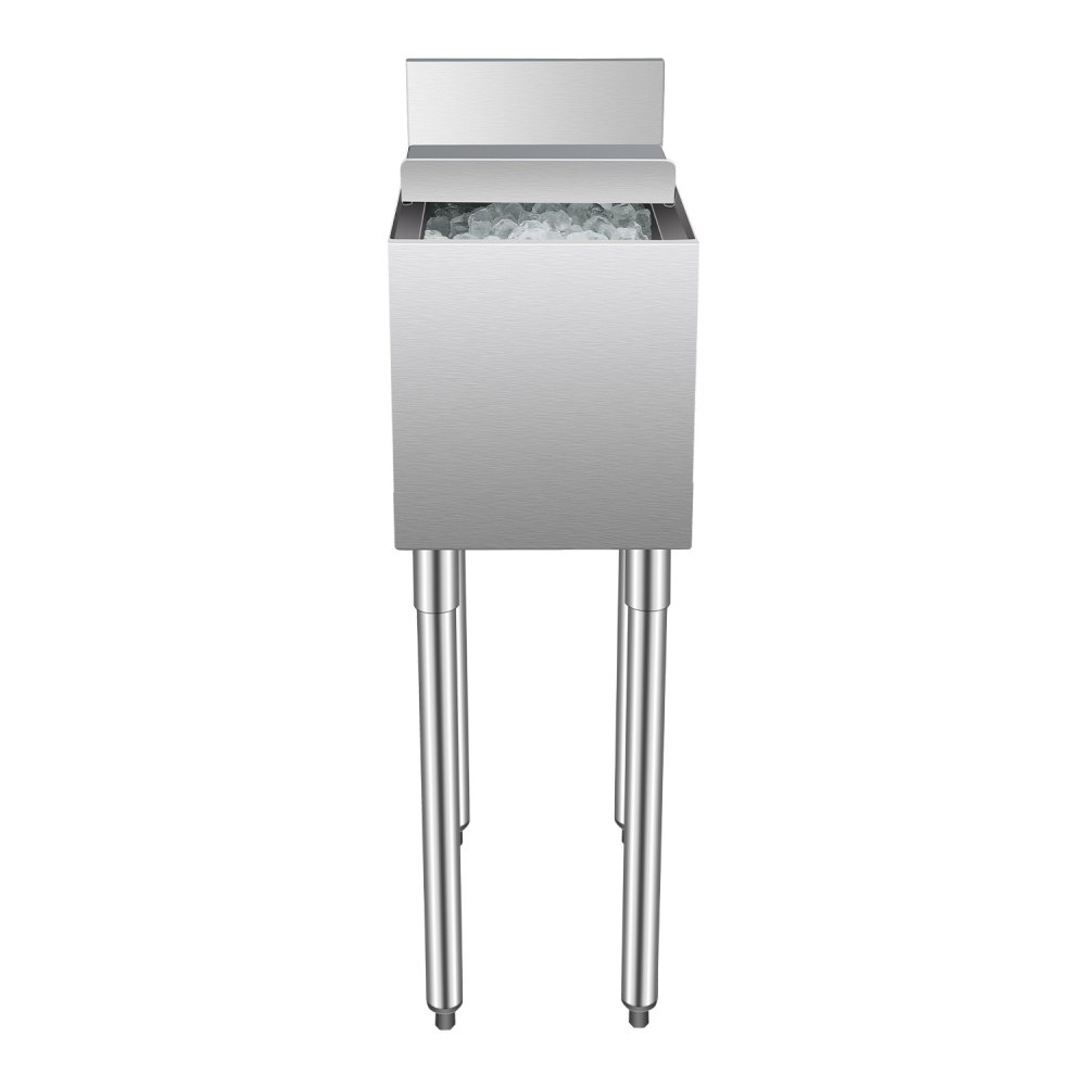 VEVOR Contenitore per Ghiaccio Commerciale 28 Litri Sottobanco, Contenitore per Ghiaccio in Acciaio Inox 305 x 483 x 937 mm con Coperchio Portabottiglie, Piedini, per Bar, Ristorante
