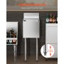 VEVOR Contenitore per Ghiaccio Commerciale 28 Litri Sottobanco, Contenitore per Ghiaccio in Acciaio Inox 305 x 483 x 937 mm con Coperchio Portabottiglie, Piedini, per Bar, Ristorante