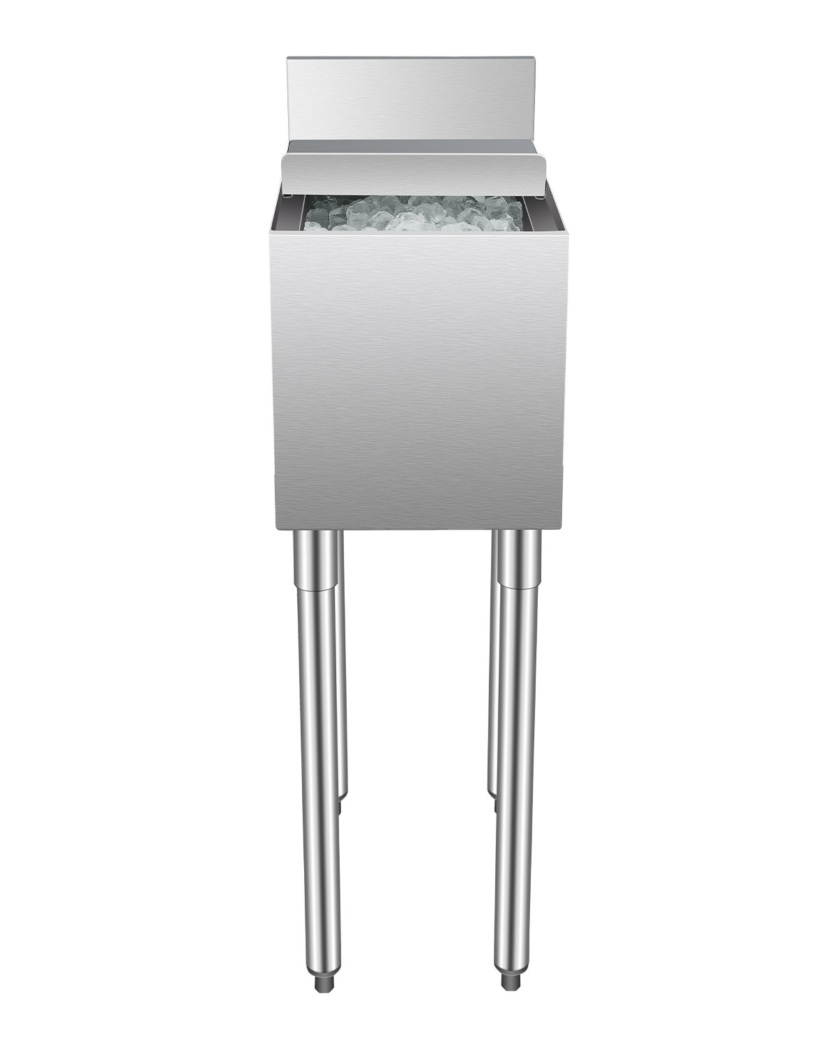 VEVOR Contenitore per Ghiaccio Commerciale 28 Litri Sottobanco, Contenitore per Ghiaccio in Acciaio Inox 305 x 483 x 937 mm con Coperchio Portabottiglie, Piedini, per Bar, Ristorante