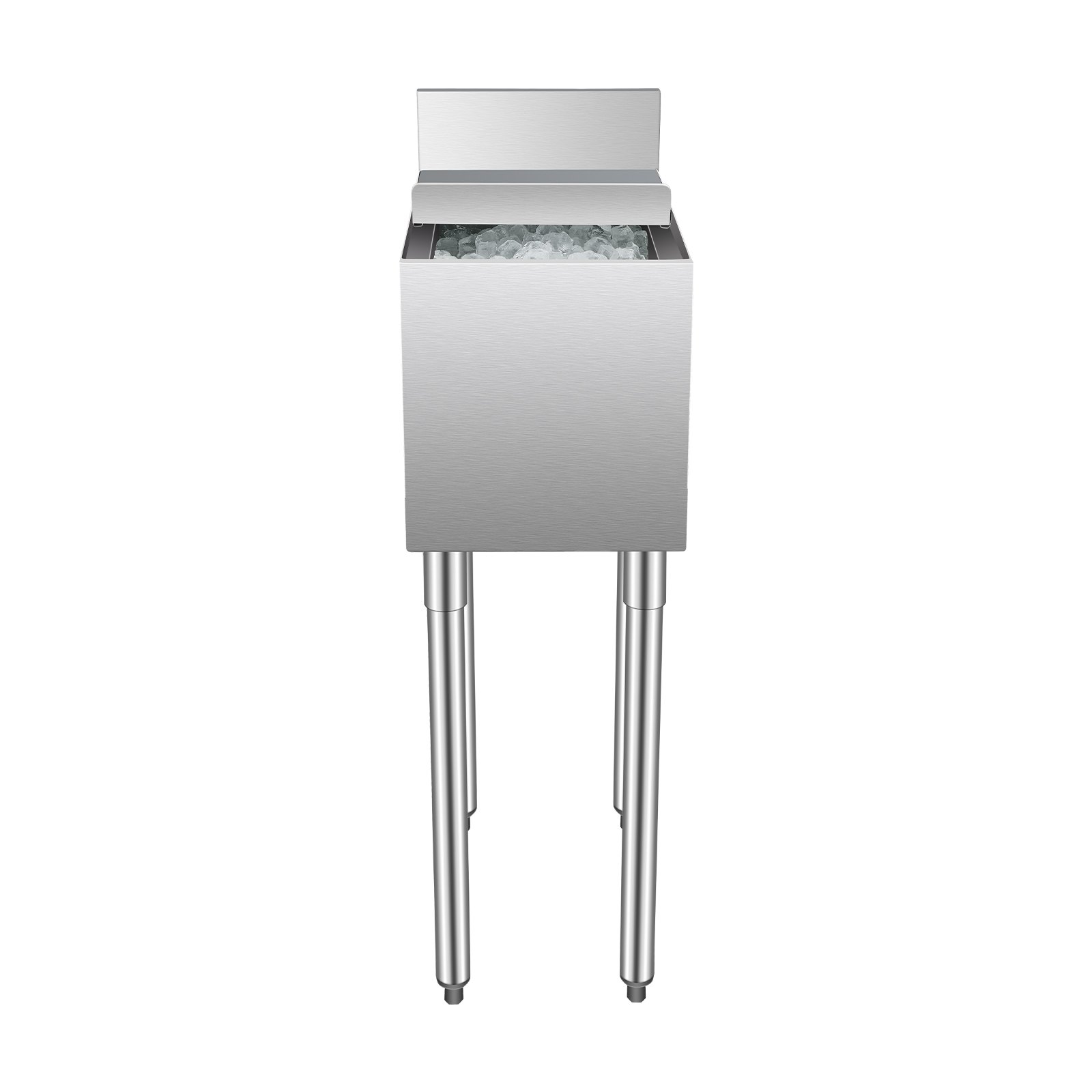 VEVOR Contenitore per Ghiaccio Commerciale 28 Litri Sottobanco, Contenitore per Ghiaccio in Acciaio Inox 305 x 483 x 937 mm con Coperchio Portabottiglie, Piedini, per Bar, Ristorante