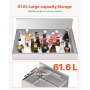 VEVOR Contenitore per Ghiaccio Commerciale in Acciaio Inox da 61,6 L Contenitore per Ghiaccio Sottobanco 610 x 614 x 930 mm con Coperchio Scorrevole e Piedini Regolabili, per Bar, Ristorante, Pub