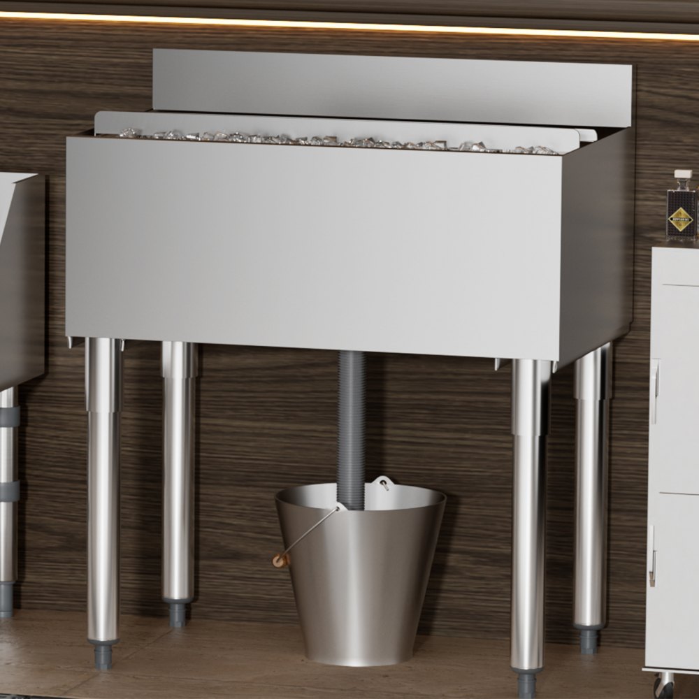 VEVOR Contenitore per Ghiaccio Commerciale in Acciaio Inox da 78,4 L Contenitore per Ghiaccio Sottobanco 761 x 483 x 937 mm con Coperchio Scorrevole e Piedini Regolabili, per Bar, Ristorante, Pub