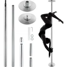 VEVOR Asta da ballo professionale portatile da pole danza professionale circa 2105-2784mm, Barra fitness rimovibile regolabile in altezza spinning, Asta da ballo palestre