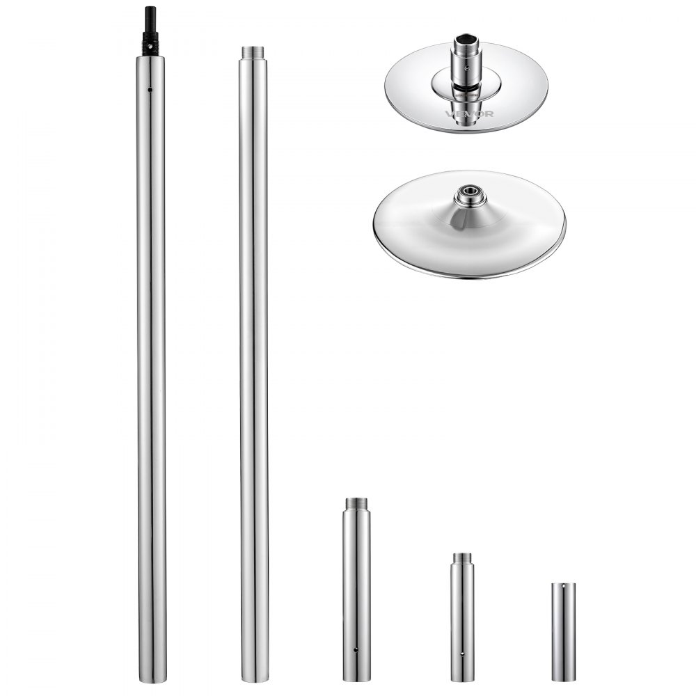 VEVOR Barra Asta da Ballo Professionale, Asta da Ballo Statica Rotante, Kit Asta Danza Verticale, Rimovibile e Portatile, Robusta Asta in Acciaio Inox 45 mm, Regolabile in Altezza, per Palestra