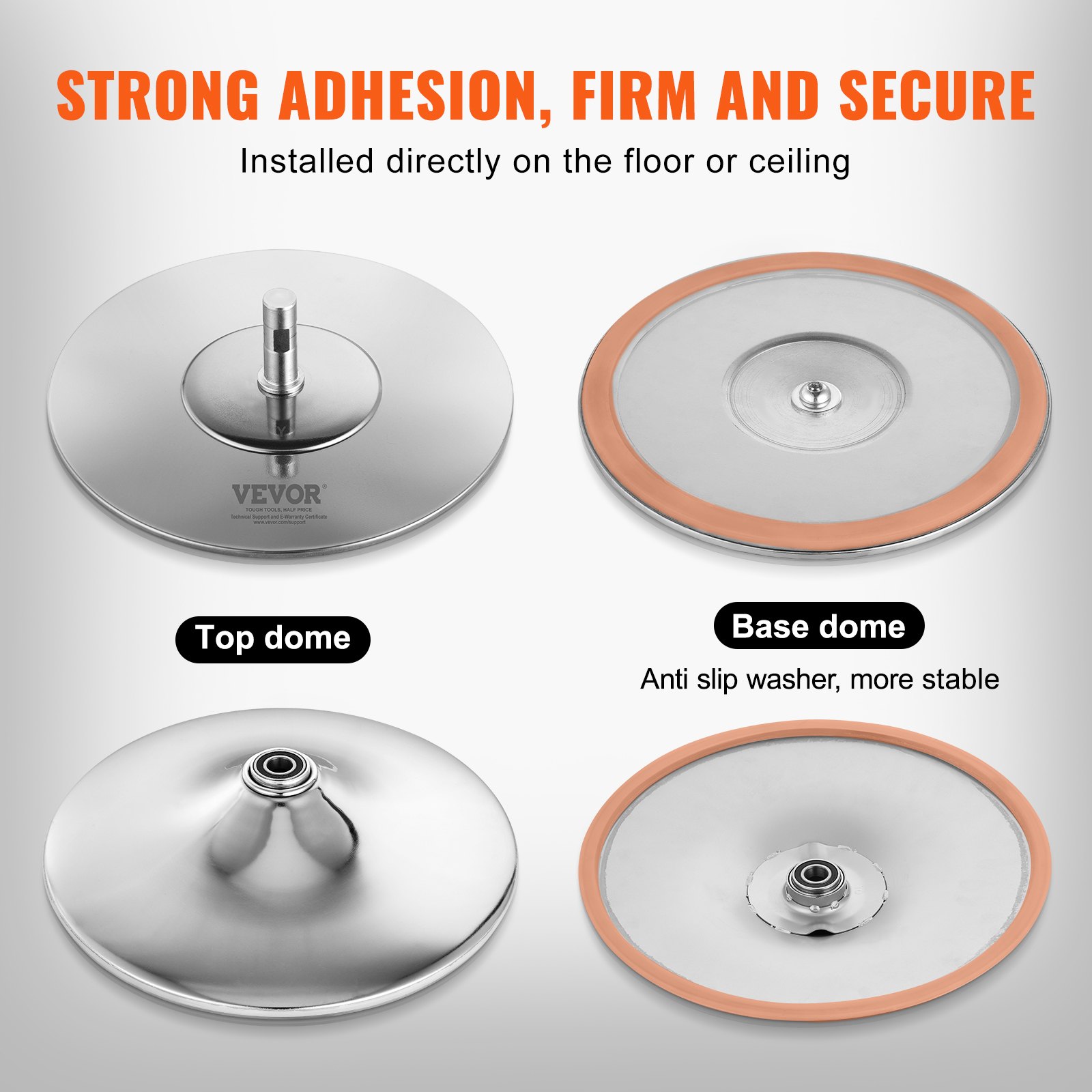 VEVOR Barra Asta da Ballo Professionale, Asta da Ballo Statica Rotante, Kit Asta Danza Verticale, Rimovibile e Portatile, Robusta Asta in Acciaio Inox 45 mm, Regolabile in Altezza, per Palestra