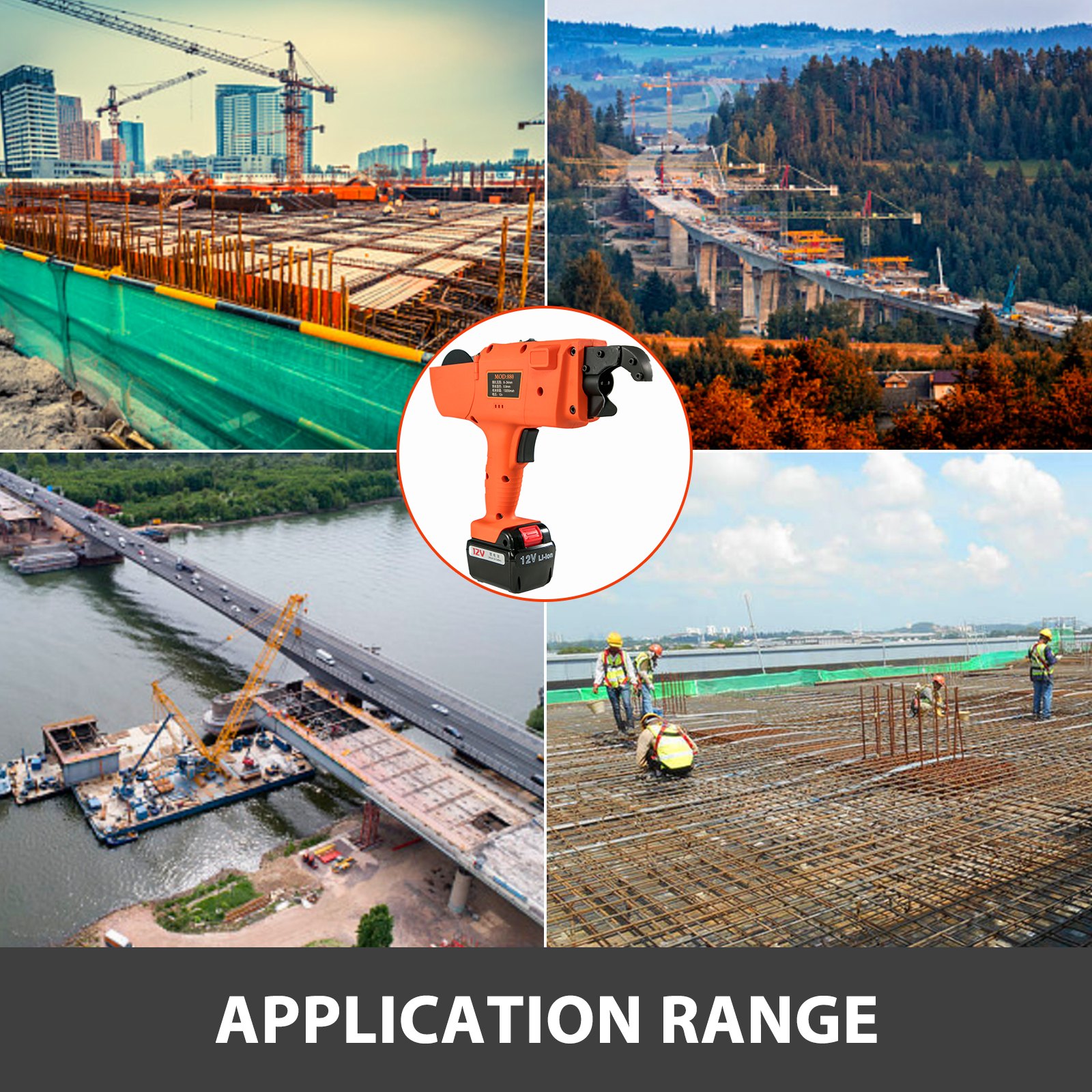 VEVOR Macchina Legatrice 8mm-34mm Legatrice Elettrica per Tondo per Cemento Armato Legatrice Senza Filo Automatica per Ferro Ricaricabile