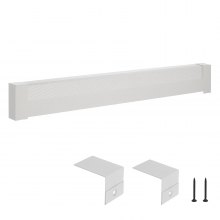 VEVOR Copritermosifone, Profilo Angolare per Battiscopa Riscaldante, Serie di Base da 1526 mm, Copritermosifone Elettrico Standard per Ristrutturazioni Domestiche, in Acciaio Resistente, Bianco