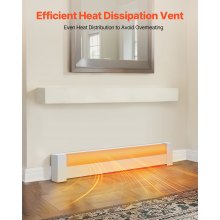 VEVOR Copritermosifone, Profilo Angolare per Battiscopa Riscaldante, Serie di Base da 1211 mm, Copritermosifone Elettrico Standard per Ristrutturazioni Domestiche, in Acciaio Resistente, Bianco