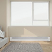 VEVOR Copritermosifone, Profilo Angolare per Battiscopa Riscaldante, Serie di Base da 1831 mm, Copritermosifone Elettrico Standard per Ristrutturazioni Domestiche, in Acciaio Resistente, Bianco