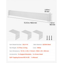 VEVOR Copritermosifone, Profilo Angolare per Battiscopa Riscaldante, Serie Premium da 1832 mm, Copritermosifone Elettrico Standard per Ristrutturazioni Domestiche, in Acciaio Resistente, Bianco