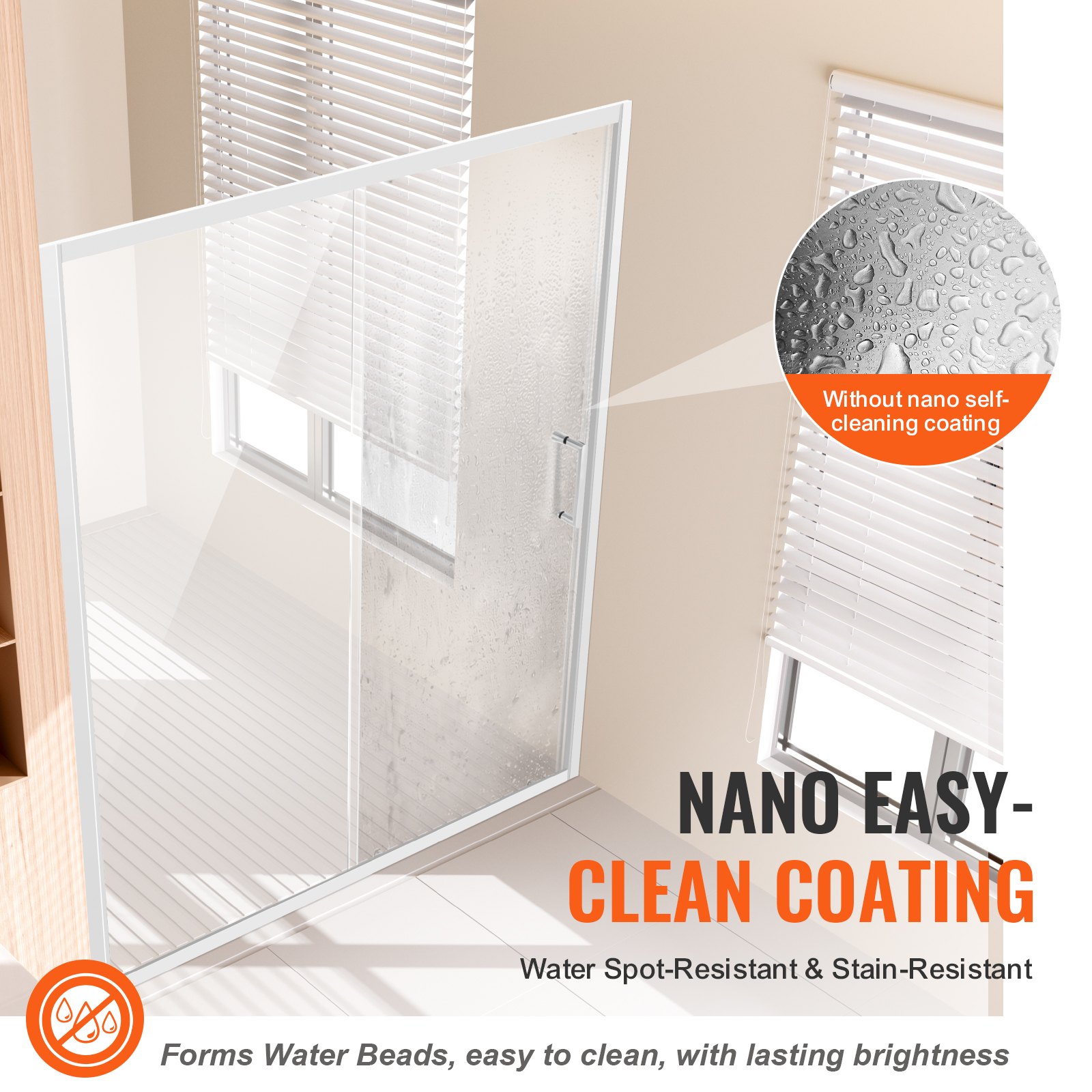 VEVOR Porta Doccia Scorrevole 146x150x178 cm, Box Doccia in Vetro Temperato Trasparente SGCC da 6 mm, Impermeabile, Infrangibile, Resistente alle Macchie Ferramento in Acciaio Inossidabile, Cromato