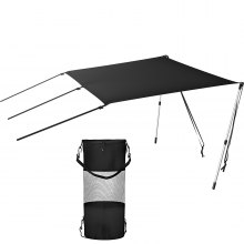VEVOR Capottino Tendalino Parasole da 6x5 Piedi con Aste Telescopiche, Tendalino Estensione T-top Robusto e Resistente per Protezione UV per Barche da Sci, barche da Pesca, in Tessuto Oxford 600D