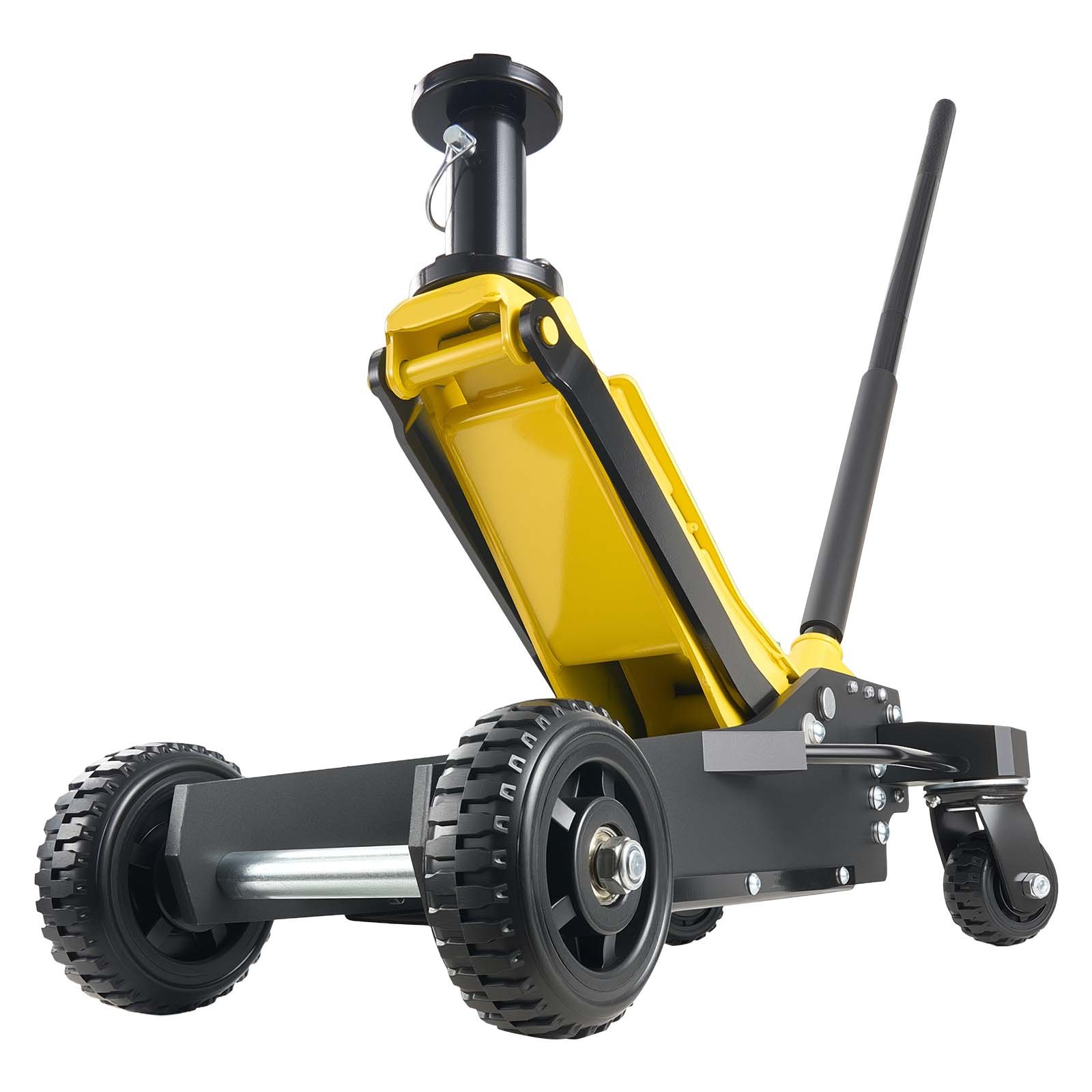 VEVOR Cric Idraulico a Carrello 3 Tonnellate in Alluminio e Acciaio, Cric Idraulico da Pavimento a Doppio Pistone, Altezza di Sollevamento 150-745 mm, Multiuso per Auto Sportivo, Moto, SUV e Camion