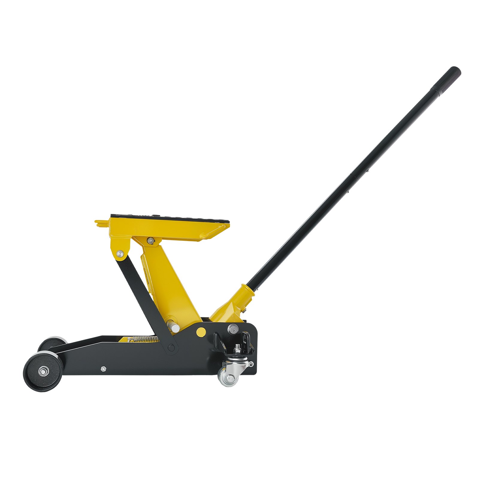 VEVOR Cric Idraulico a Carrello 2 Tonnellate in Acciaio, Cric Idraulico da Pavimento a Basso Profilo, a Pistone Singolo con Ruote, Altezza di Sollevamento 150-435 mm, Multiuso per Auto, Moto, Quad