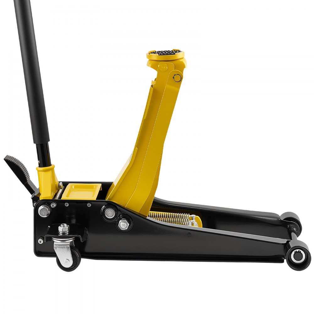 VEVOR Cric Idraulico a Carrello 3 Tonnellate a Basso Profilo, Cric Idraulico da Pavimento in Acciaio, a Doppio Pistone con Adattatore per SUV, Altezza di Sollevamento 75-500 mm, per Berline e Pick-up