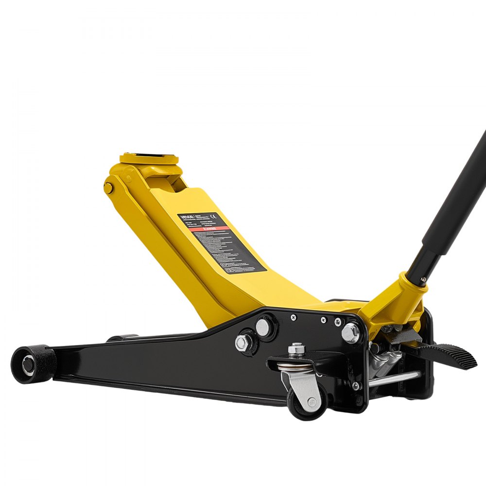 VEVOR Cric Idraulico a Carrello 3 Tonnellate a Basso Profilo, Cric Idraulico da Pavimento in Acciaio, a Doppio Pistone con Adattatore per SUV, Altezza di Sollevamento 75-500 mm, per Berline e Pick-up