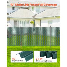 VEVOR Listelli per Riservatezza con Bloccaggio Inferiore, Listelli Verticali a Parete Singola con Bloccaggio Inferiore per Recinzione a Maglie di Catena, in HDPE 1130 mm per Giardino, Fattoria Verde