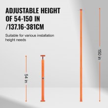 VEVOR Martinetto da Pavimento Regolabile per Sollevamento 137,16-381 cm Garage