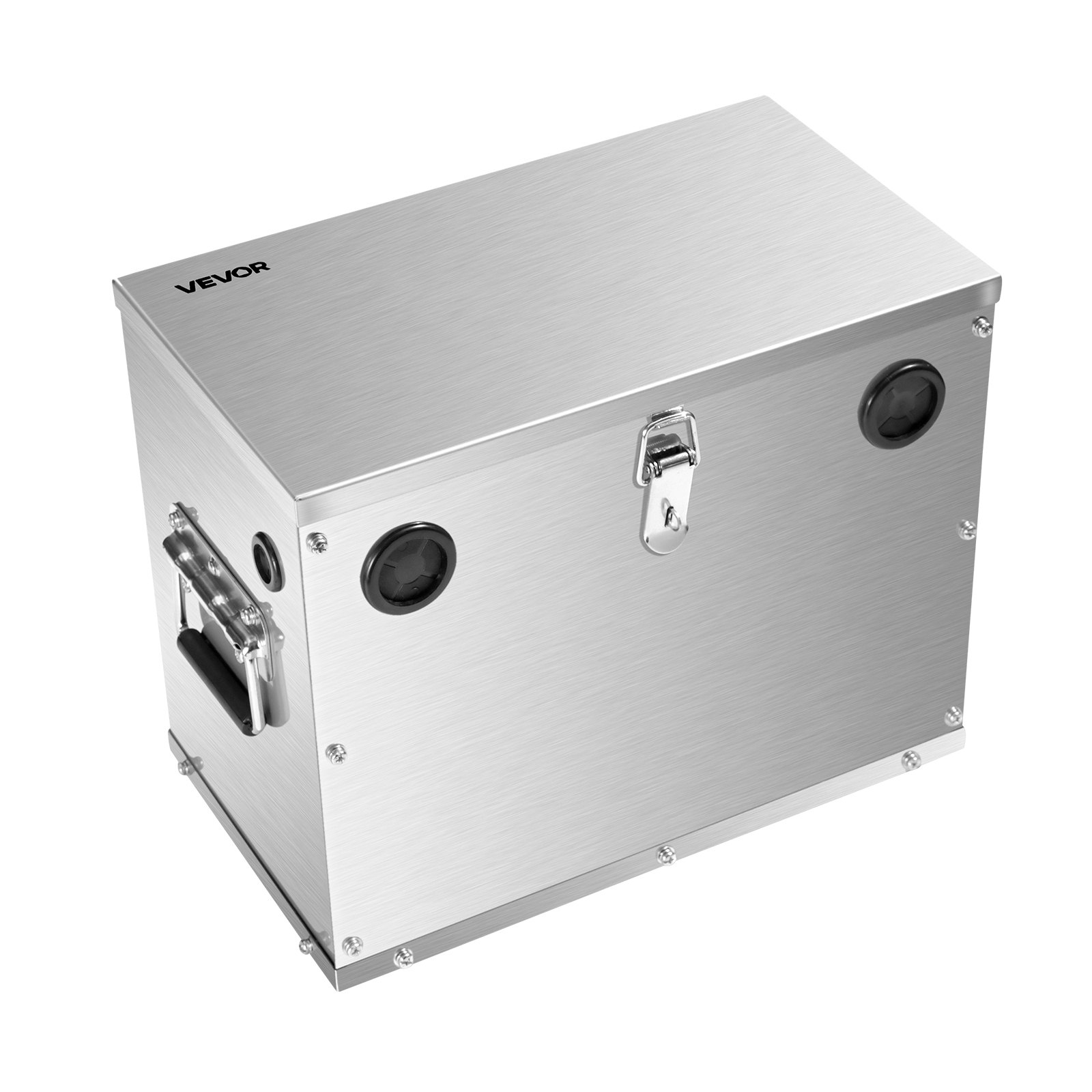 VEVOR Battery Box, Group 24/31 Battery Box, Marine Battery Enclosure with Lock, Handles & Rubber Grommet Cable Holes, Stainless Steel Housing, Suitable for Cars, Boats & Trolling Motors