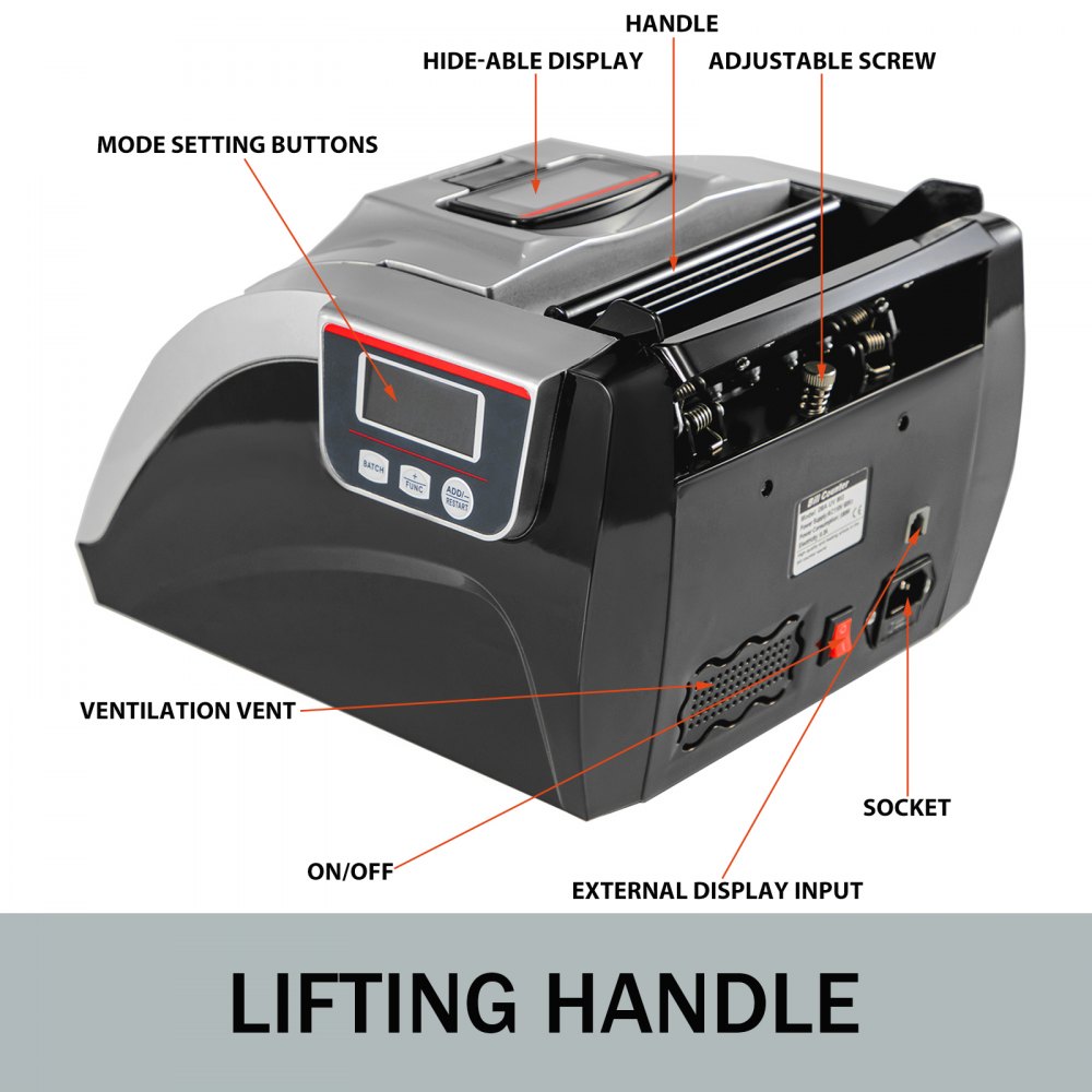 Conta Banconote Conta Soldi Rilevatore Banconote False Con Scansione Uv/mg Lcd