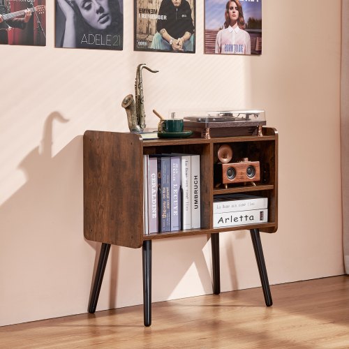 VEVOR Supporto Per Giradischi, Supporto Per Dischi In Vinile In Metallo A 3 Livelli Contiene Fino A 280 Album Supporto Per Giradischi Con Ripiano Espositivo Portadischi Per Soggiorno Nero 88676602
