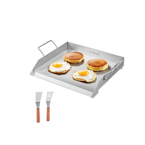VEVOR Piastra Superiore Piatta in Acciaio Inox Universale Padella 448x370 mm