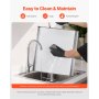 VEVOR Piastra Superiore Piatta in Acciaio Inox Universale Padella 448x370 mm