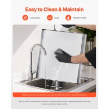 VEVOR Piastra Superiore Piatta in Acciaio Inox Universale Padella 448x370 mm