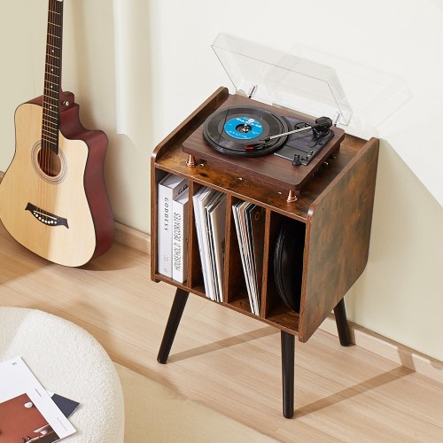 YAHARBO Supporto per giradischi, supporto per dischi in vinile nero a 3