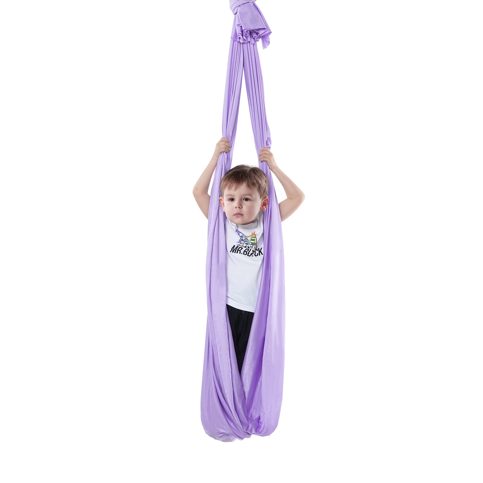 VEVOR Aerial Yoga Hammock Set 2.8 x 1.6 m, Purple Aerial Yoga Swing Air Flying, Children's Aerial Yoga Hammock Swing 250 kg Max. Load Capacity, incl. Yoga Socks & O-Shaped Sling & Ceiling Mount