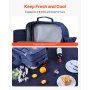 VEVOR Zaino da Picnic per 4 Persone, Capacità di 20 L Borsa da Picnic da Spiaggia con Portabottiglie Vino Staccabile, Coperta Leggera, Piatti e Sei di Posate per Esterni, Blu Marino