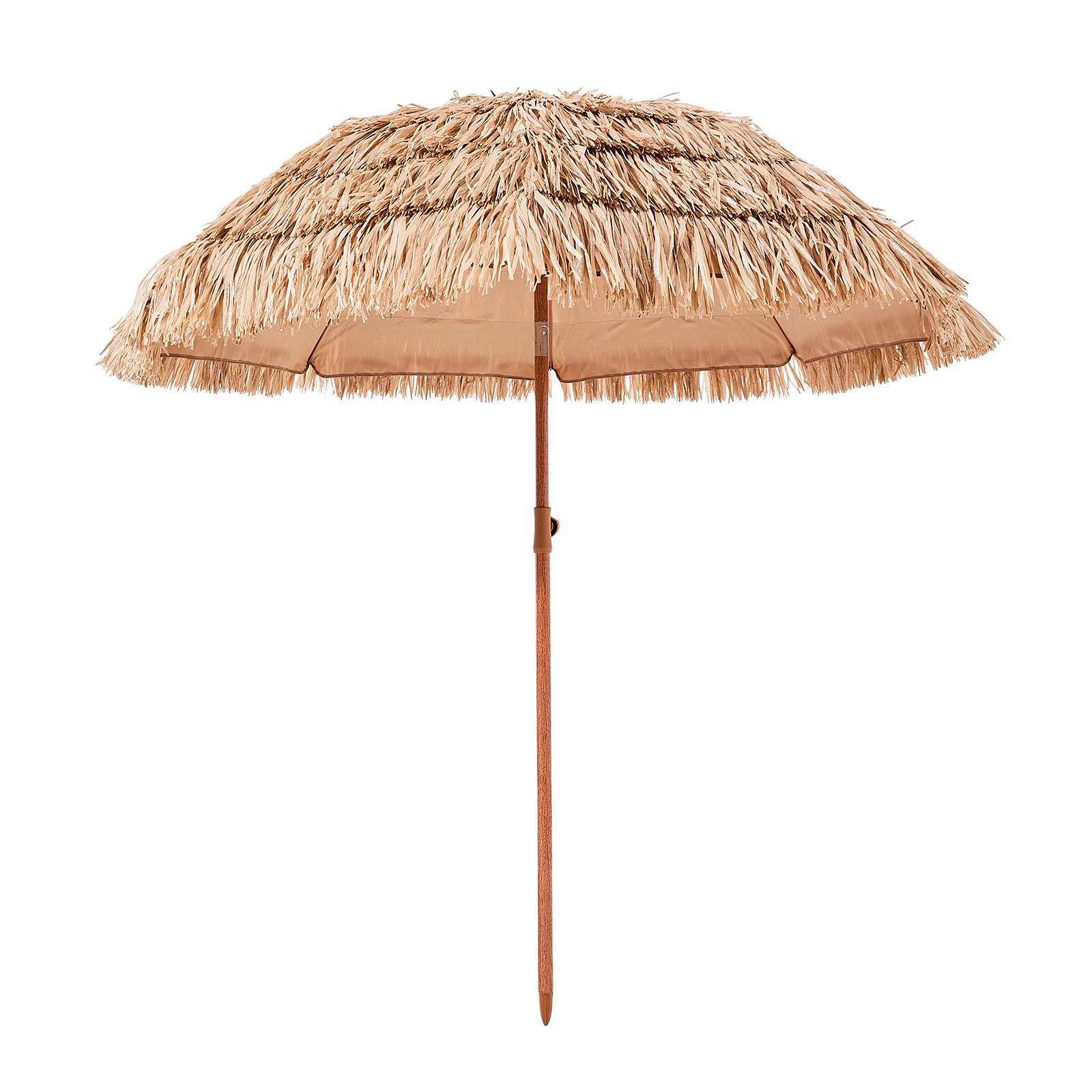 VEVOR Hawaii Straw Parasol, 2m Tiltable Straw Parasol, Beach Parasol with PP Straw & 8 Metal Ribs, Garden Parasol, Market Parasol, Patio Parasol for Beach, Terrace, Poolside, Backyard & Garden