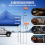 VEVOR Gazebo Pop-up da Giardino Esterno Pieghevole con Pannelli Laterali 3 x 3m Altezza Regolabile, Tenda Gazebo Pop-up da Giardino per Evento Festa Mercato da Esterno con Borsa da Trasporto 26,5 kg