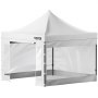 VEVOR Gazebo Pop-up da Giardino Esterno Pieghevole con Pannelli Laterali 3 x 3m Altezza Regolabile, Tenda Gazebo Pop-up da Giardino per Evento Festa Mercato da Esterno con Borsa da Trasporto 26,5 kg
