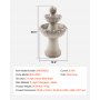 VEVOR Fontana da Esterno, Fontana e Cascata da 480 x 480 x 927 mm, Fontane in Fibra di Vetro e Resina a 2 Livelli con Base in Roccia da Pavimento e Pompa, per Esterni, Interni, Giardino, Casa