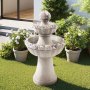 VEVOR Fontana da Esterno, Fontana e Cascata da 480 x 480 x 927 mm, Fontane in Fibra di Vetro e Resina a 2 Livelli con Base in Roccia da Pavimento e Pompa, per Esterni, Interni, Giardino, Casa