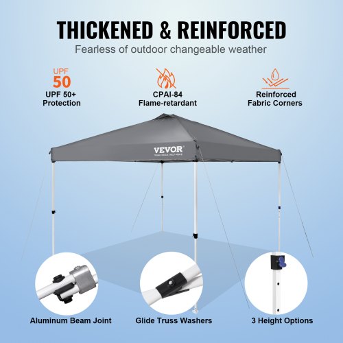 Gazebo Pop-up 3x3m Impermeabile Con Telaio In Acciaio, 4 Pesi E Borsa Da Trasporto - Grigio, Per Giardino E Eventi