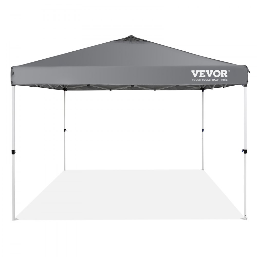 VEVOR Gazebo Tenda Pop-up Pieghevole 3 x 3 m Telo Rivestito in Argento PU 250 D con Borsa a Rotelle Portatile, Tendalino Impermeabile per Eventi Feste da Campeggio all'Aperto Giardino Cortile Grigio