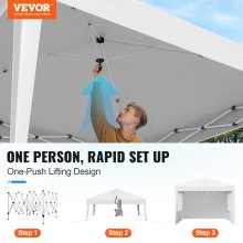 VEVOR Gazebo Pop-up Tendalino Esterno 2,95x2,95 m per Eventi Campeggio Bianco