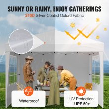 VEVOR Gazebo Pop-up Tendalino Esterno 2,95x2,95 m per Eventi Campeggio Bianco